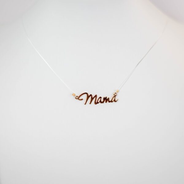 Colier fir transparent cu pandantiv “Mama”
